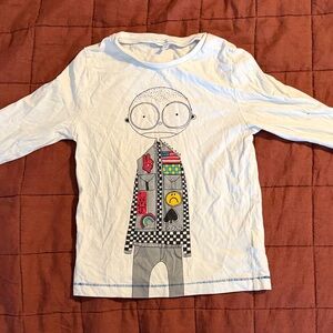 Little Marc Jacobs White Long Sleeve Shirt with Colorful Graphic size 6.